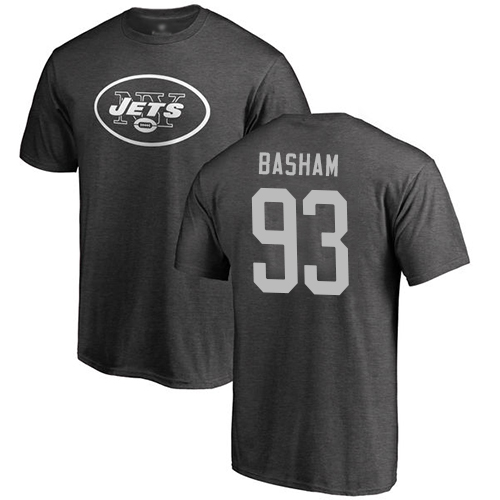 New York Jets Men Ash Tarell Basham One Color NFL Football #93 T Shirt